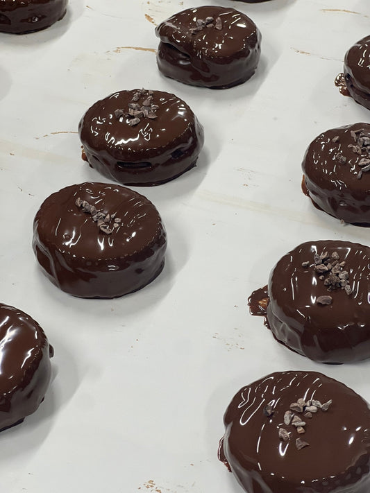 Raspberry Love Wheels being produced on factory line at Crumble Charms